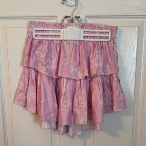 LoveShackFancy Pink Layered A-Line Skirt